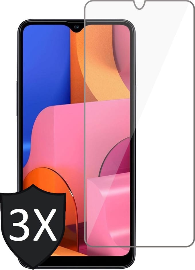 Screenprotector geschikt voor Samsung A20s - 3x Glas Screen Protector