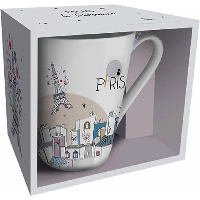 Conische mok + doos Kiub La Parisienne Gris Te
