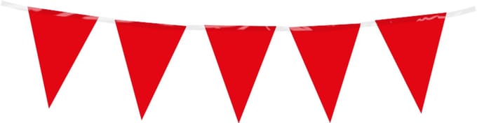 Mini vlaggenlijn | PE | Kleur: Rood | Lengte: 3 meter