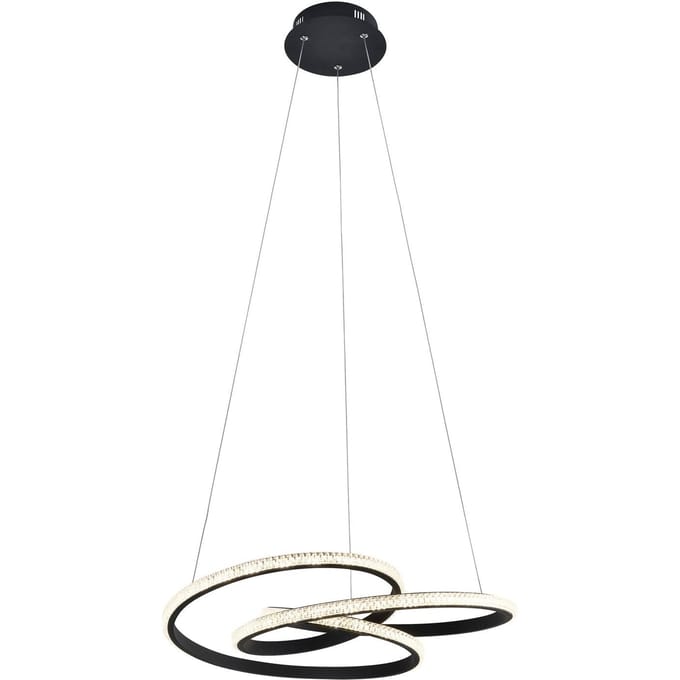 Viokef Berlin LED hanglamp, zwart, rond