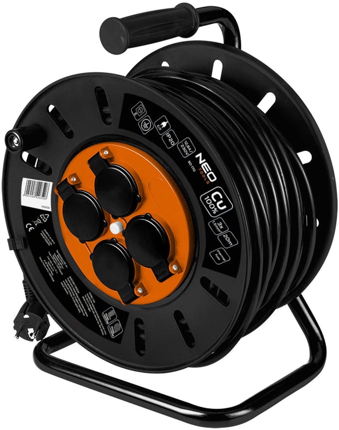 NEO TOOLS 90-170 - Kabelhaspel - 20m - 3x1,5mm² - 3200W