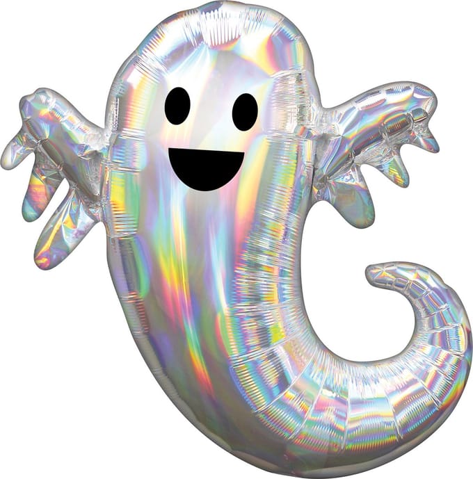 RIETHMULLER - Aluminium ballon met regenboogkleurige spook 71 cm