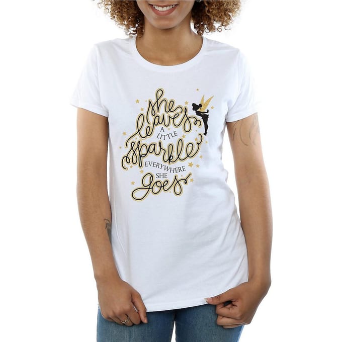 Disney Dames/Dames Tinkerbell Sterren Katoenen T-Shirt (Wit)
