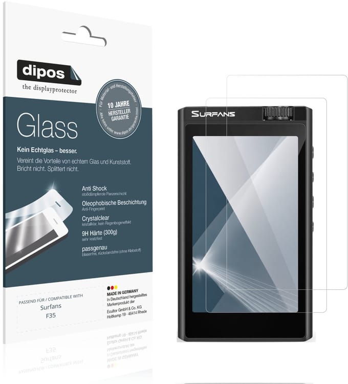 dipos – 2x Pantserfolie geschikt voor Surfans F35 | 9H Screenprotector
