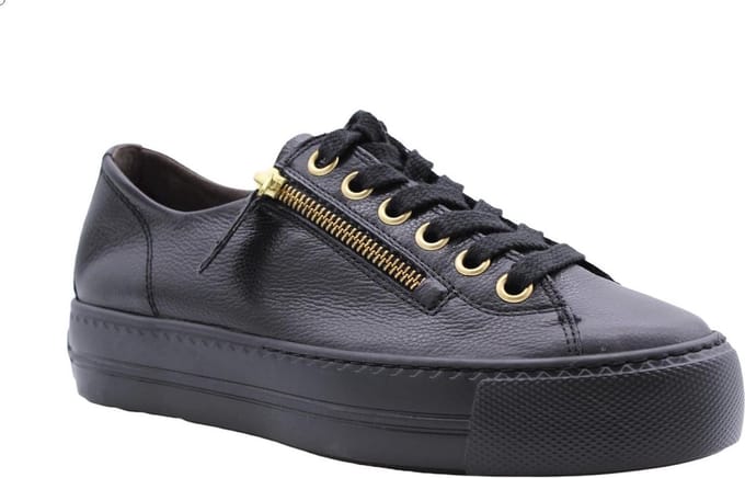 Paul Green 5006 Sneakers - Leer - Dames - Zwart - Maat 38