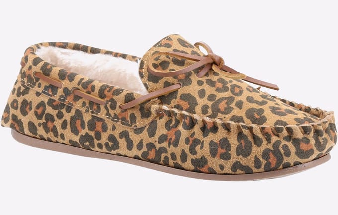 Hush Puppies Allie Suède Luipaard Pantoffels Voor Dames