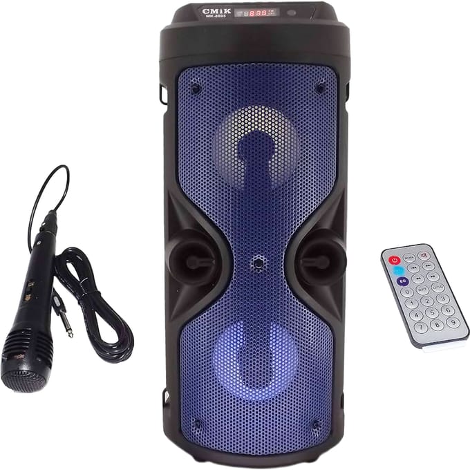 Karaoke Bluetooth-luidspreker met microfoon LED-verlichting en draagbare afstandsbediening met verstelbare riem en oplaadbaar