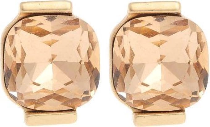 Behave - Oorbel steker topaz glassteen elegant nude look goudkleur