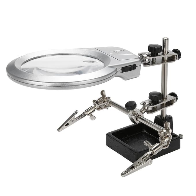 Loupe d'acier pour bijoux anciens 5X Loupe avec lumière LED et clip
