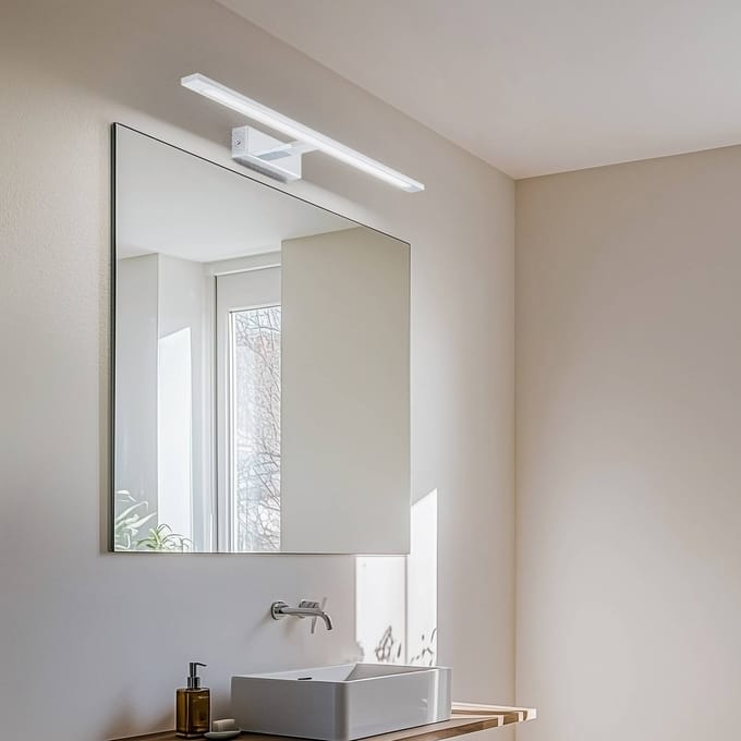 TK Lighting Gallery LED wandlamp, chroomkleurig, metaal breedte 62 cm IP44