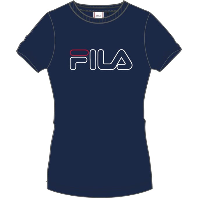 FILA Schilde Tee Black Iris Maat: L | Tops Outlet | Dames | Blauw