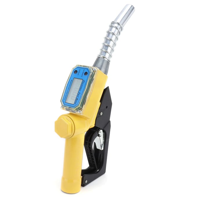 Handmatige Digitale Brandstofolie Diesel Kerosine Benzine Pistoolmondstuk Tankmondstuk met Debietmeter gray