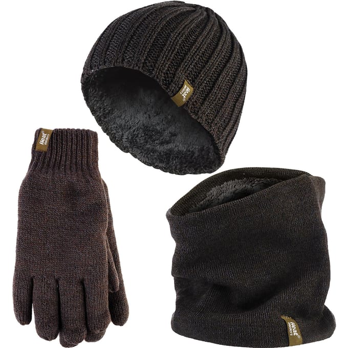 Heat Holders - Heren Muts, Sjaal & Handschoenen Set - Winter Accessoires Set - Khaki Green