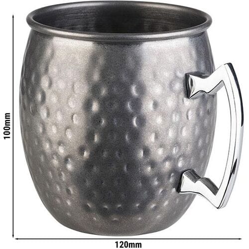 GGM Gastro (6 Stück) Becher - MOSCOW MULE - 500ml - Silber - mit Chrom-Henkel