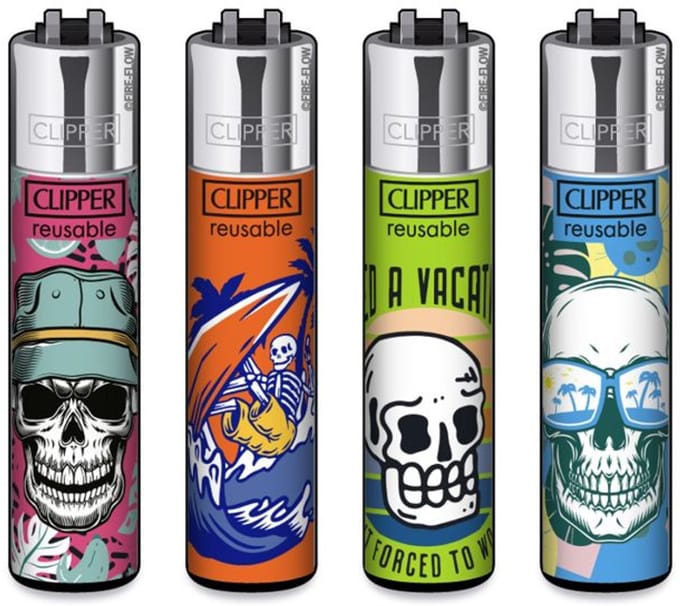 Clipper aansteker - Vacation Skull - CP11 (4 stuks)