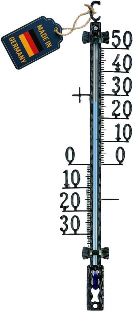 Analoge Buitenthermometer Weerbestendig Metaal Klassiek Zwart