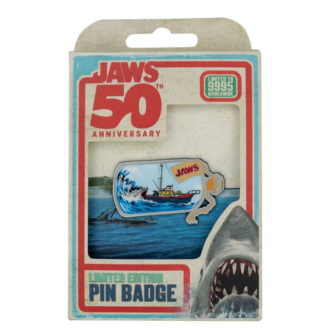 Jaws Pin Badge 50th Anniversary Ship in Bottle