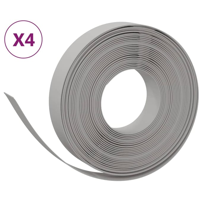 vidaXL - Tuinranden - 4 - st - 10 - m - 10 - cm - polyetheen - grijs