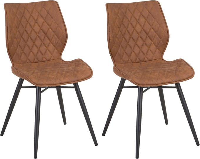 LISLE - Eetkamerstoel - Goudbruin - Polyester