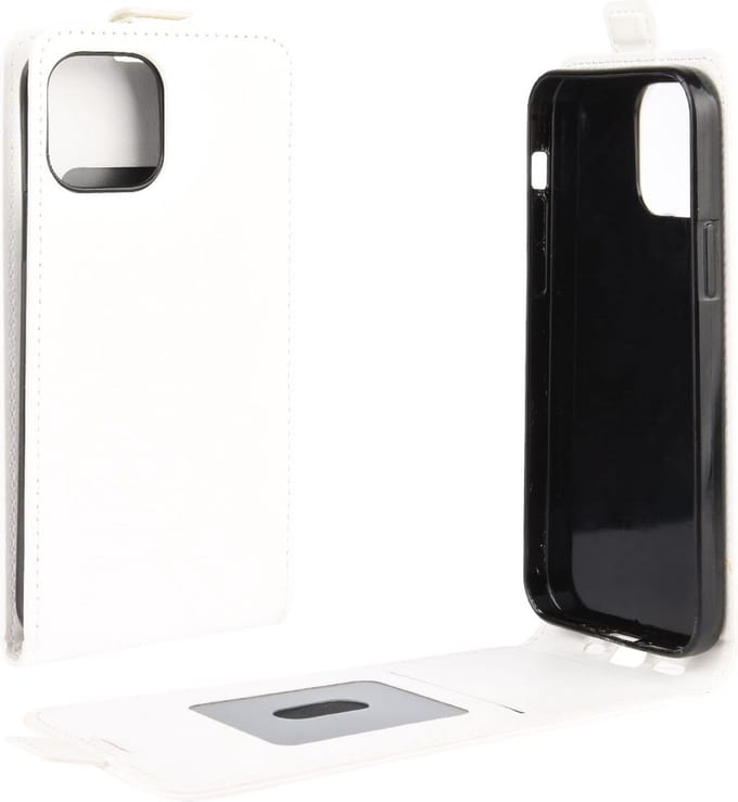 Peachy Flip case kunstleer hoesje geschikt voor iPhone 12 mini - wit