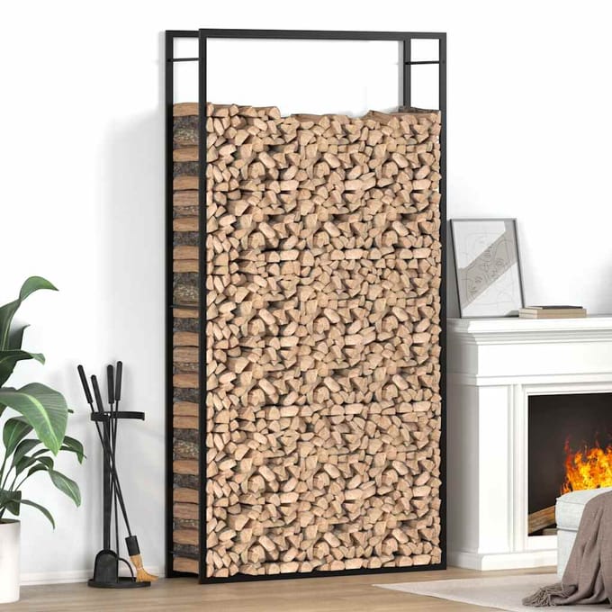 vidaXL - Haardhoutrek - 110x28x214 - cm - staal - matzwart