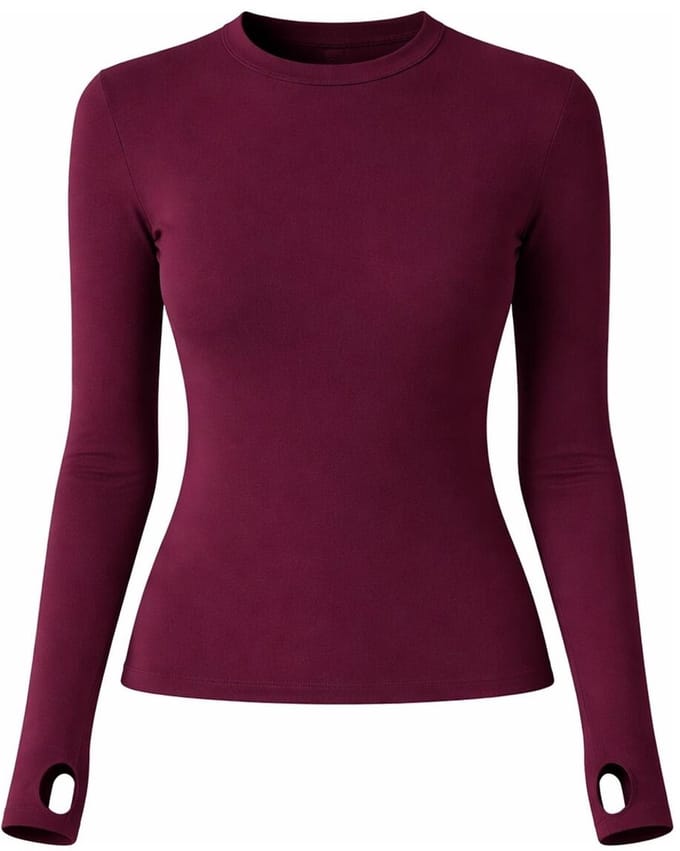 Touché Privé - Longsleeve bodysuit met duimgaten - Pruim - Dames