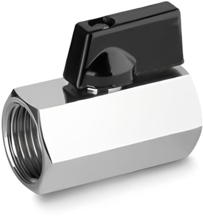 Mini Kogelkraan Messing Verchroomd 1/2" Binnendraad