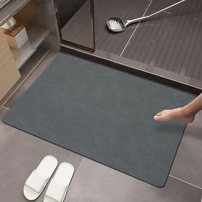 Sneldrogende Absorberende Badmat met Antislip Rubberbodem - Marineblauw