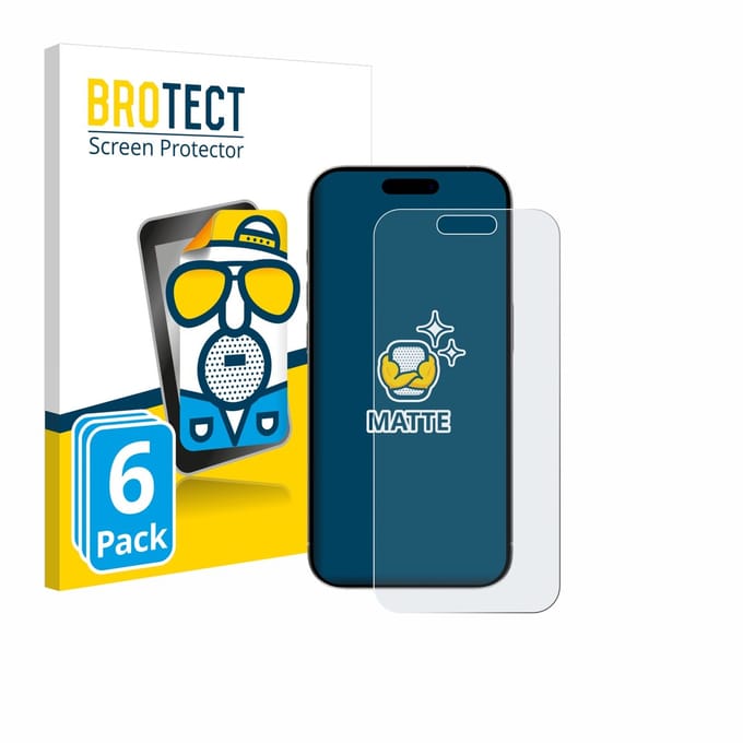 BROTECT - Screenprotector voor Apple iPhone 15 / 15 Pro - Folie Beschermfolie matte 6 Stuks