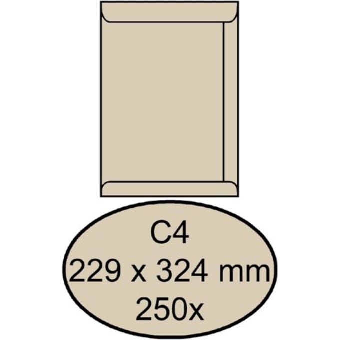 Envelop Quantore akte C4 229x324mm creme kraft 250 stuks