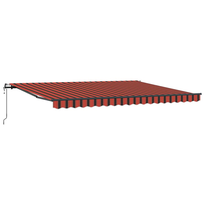 vidaXL - Uitschuifbare - luifel - Oranje - en - bruin - 450 - × - 350 - cm