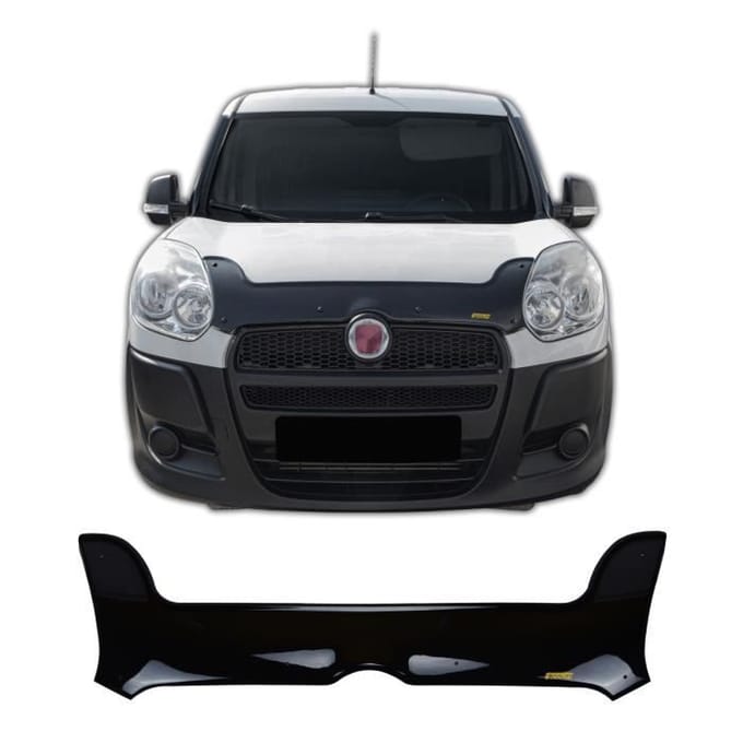 Motorkap Deflector - SCOUTT - Fiat Doblo 2011-2015 - ABS - Eenvoudige Installatie - Zwart zwart