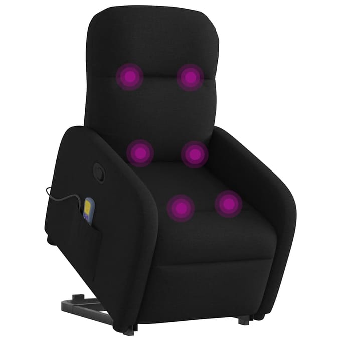 vidaXL - Sta-op-massagestoel - verstelbaar - stof - zwart