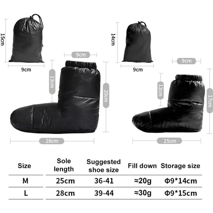 Winter Dons Hoge Sokken Waterdichte Eendendons Booties Trekkoord Sluiting Dons Gevulde Voetbedekking black