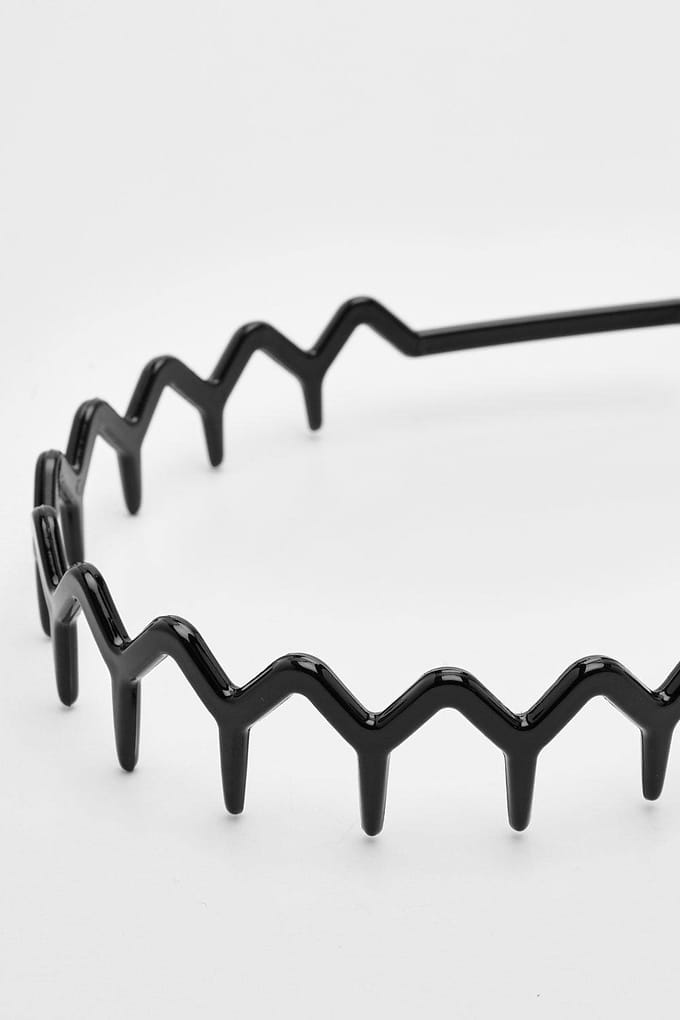 boohoo Dames Zwarte Zig Zag Hars Hoofdband | Black