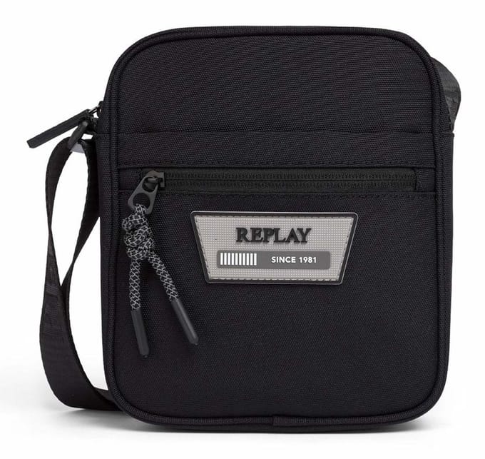 REPLAY schoudertas Reporter Bag Black zwart