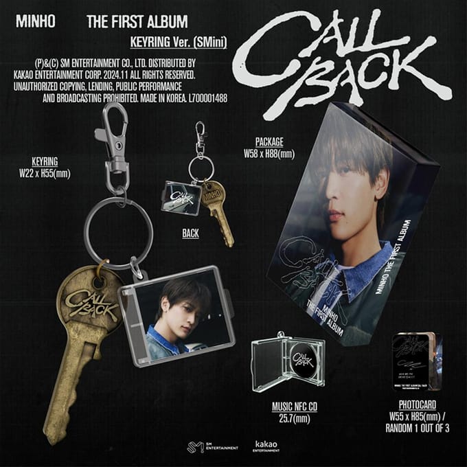 Minho (ShiNEE) - 1er Album RAPPEL (Porte-clés Ver.(SMini)) 1PCS gray