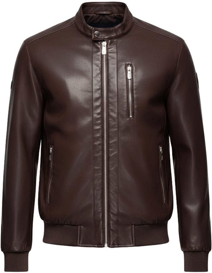 OMBRE Jas - Rits - Effen Donkerbruin S