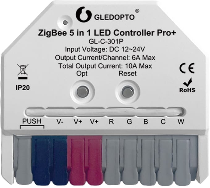 GLEDOPTO GL-C-301P ledcontroller - 5-in-1 - Zigbee 3.0 en 2,4 GHz RF