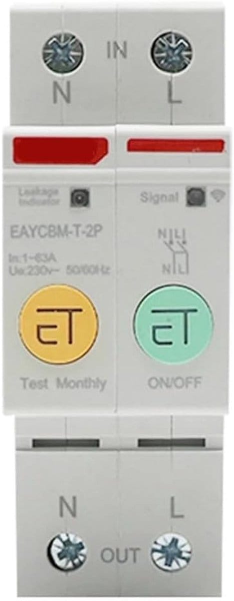 Slimme Energiemeter - Stroommeter WiFi - Energie Verbruik Meten - Afstandsbediening - 10 x 7 x 4 cm - Wit