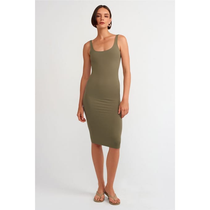 Mouwloze Bodycon Midi Jurk