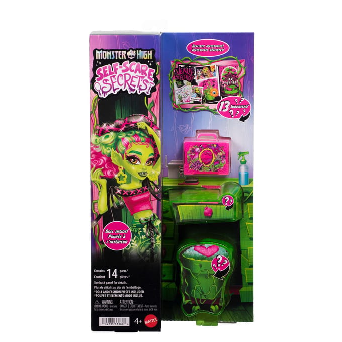 Monster High Self-Scare Secrets - Venus McFlytrap modepop met 13 realistische accessoires
