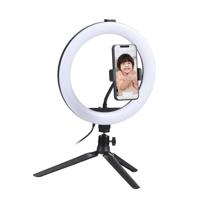 10 inch LED-ringlicht videoconferentieverlichting 3 verlichtingsmodi 11 niveaus instelbare helderheid zwart