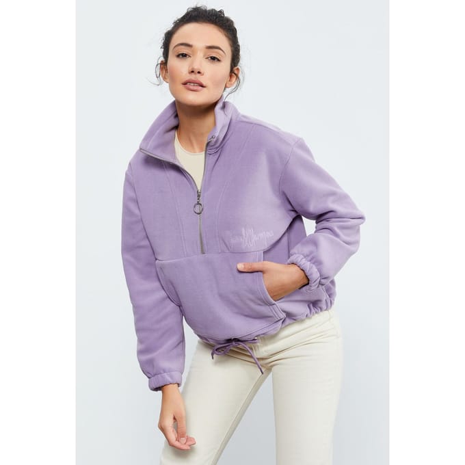 Oversized Half-zip Pluche Sweatshirt