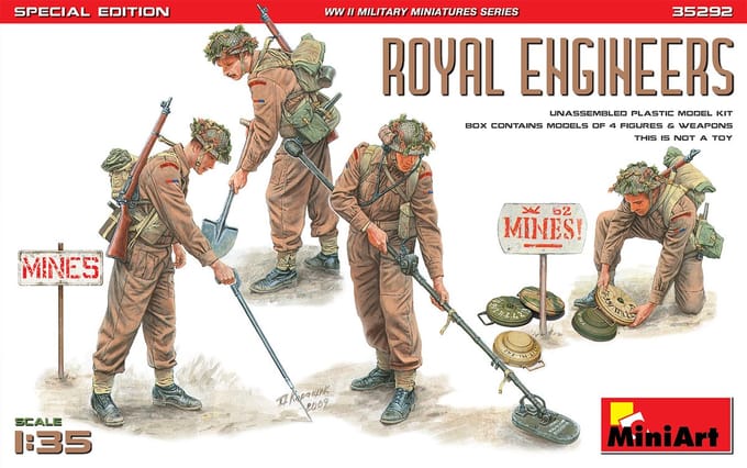MiniArt Modelbouwpakket Militaire voertuigen - 35292 Royal Engineers - Special Edition - Figures Plastic - 1:35 - Modelbouw