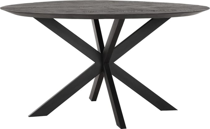 DTP Home Eettafel Timeless Black rond teakhout 150x150x78 cm