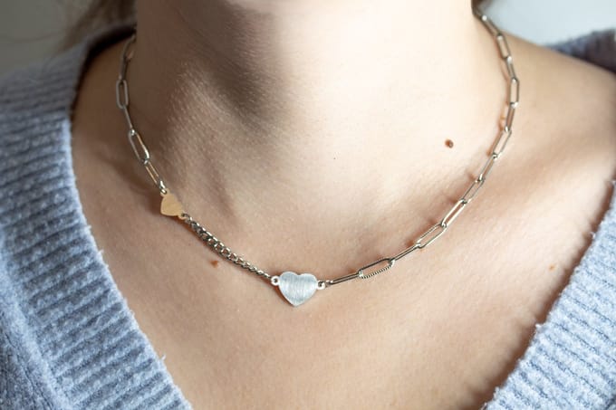 Hart chain Premium Stainless Steel ketting | zilverana | damesketting | collier