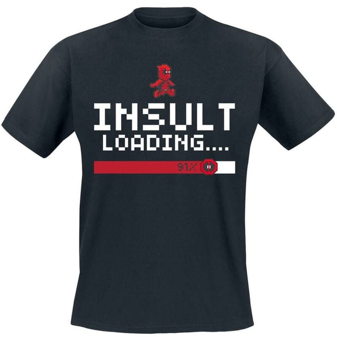Deadpool T-shirt - Insult Loading - S tot XXL - voor Mannen - zwart