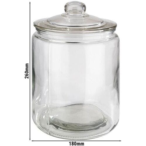 GGM Gastro (6 Stück) Vorratsglas - CLASSIC - 4 Liter - inkl. Glasdeckel mit Dichtung