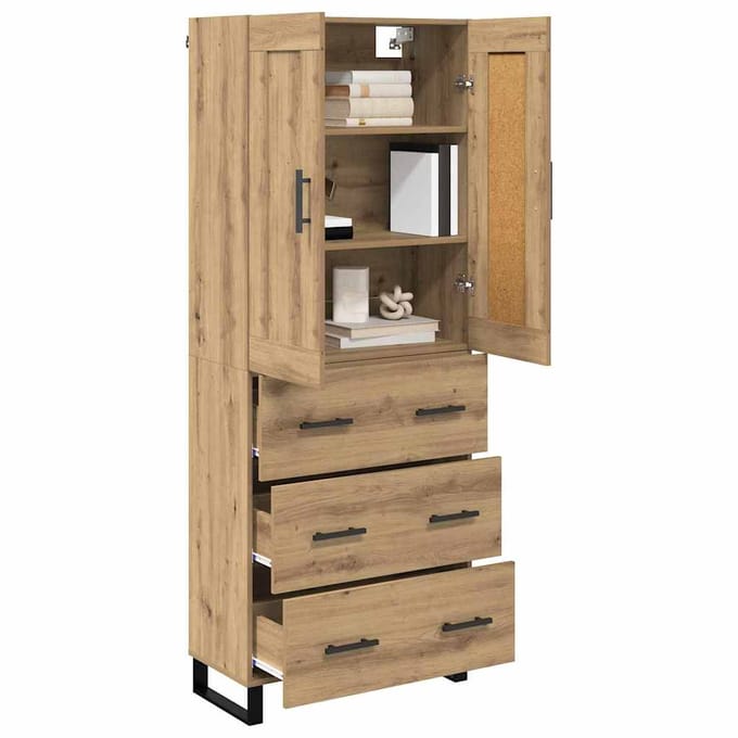 vidaXL - Highboard - 2 - st - Artisan - Eiken - 69,5 - x - 34 - x - 180 - cm
